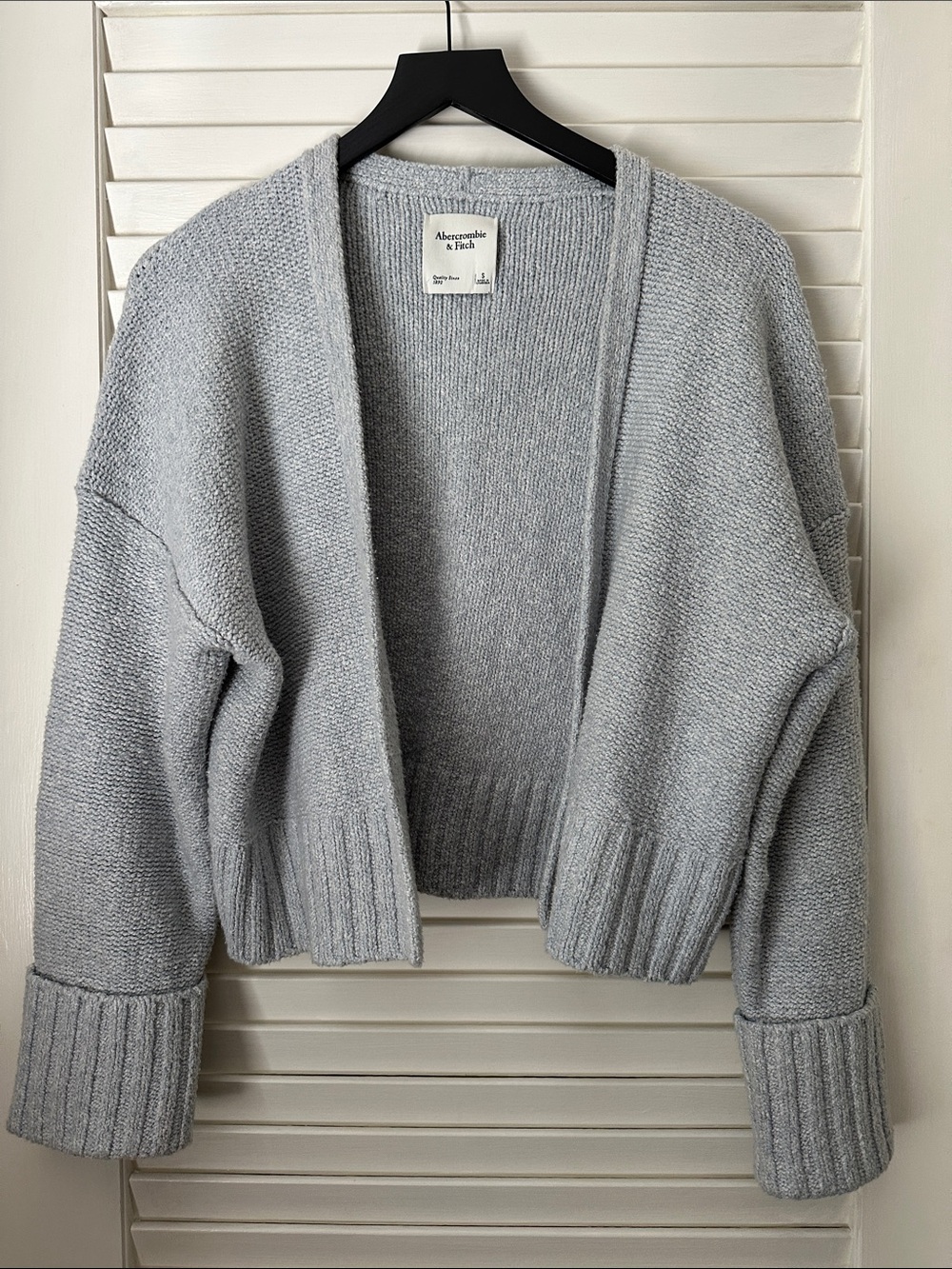 Abercrombie & Fitch Light Gray Open Knit Cardigan
